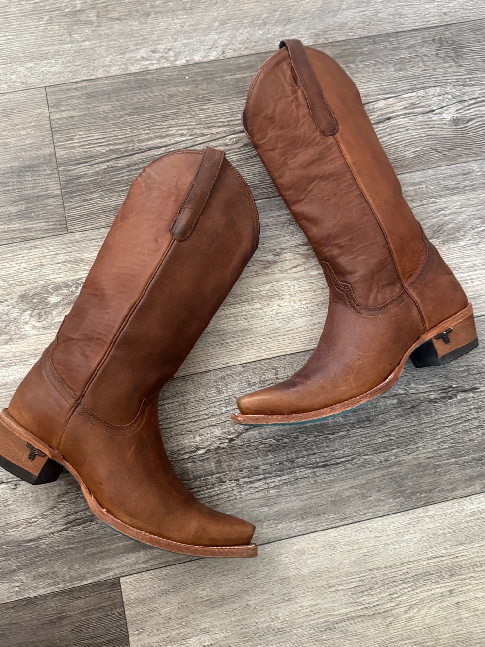 Lane Boots Emma Jane Desert Clay Brown Leather Western Pull-On Heeled Boots